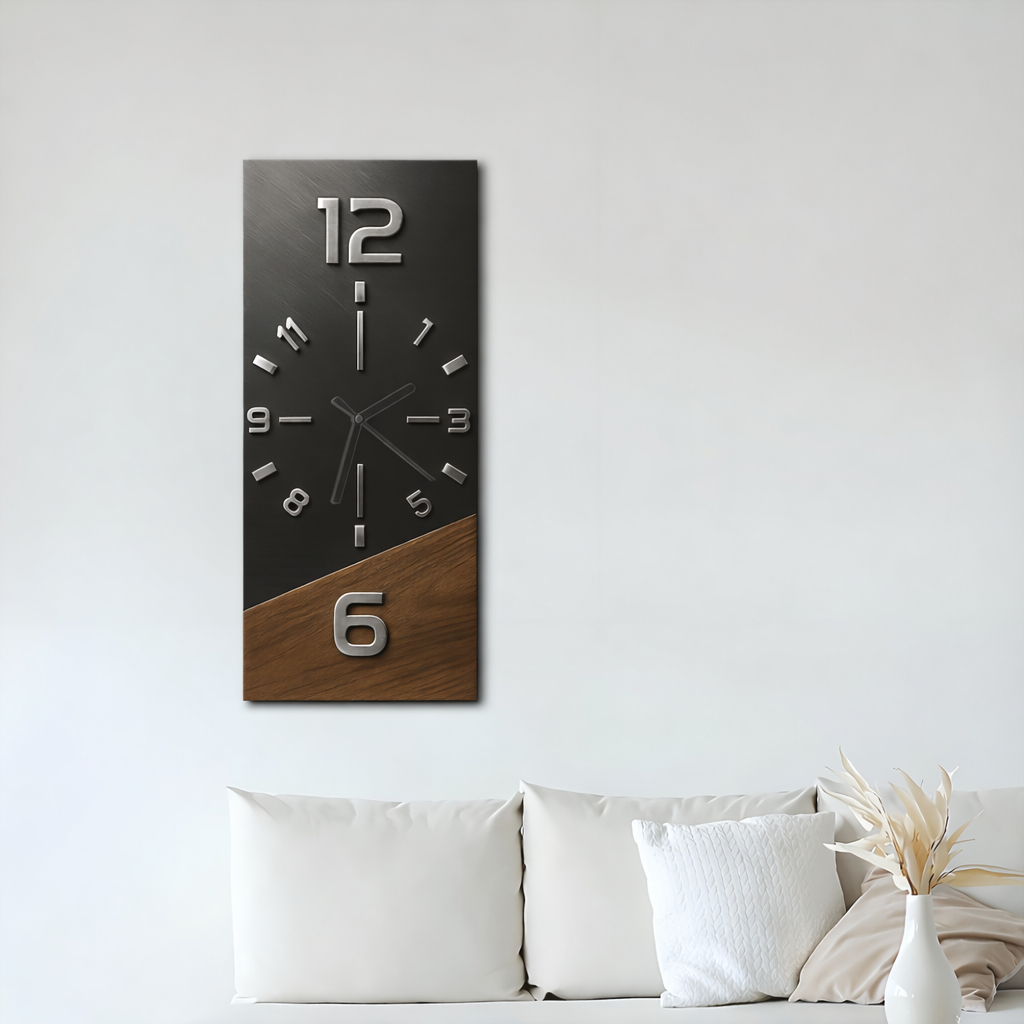 Natural Elegance - Stylish Wooden Wall Clock with Contrast
