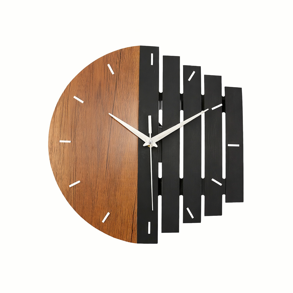 TimberEcho Silent Wall Clock – Retro Charm for Every Room