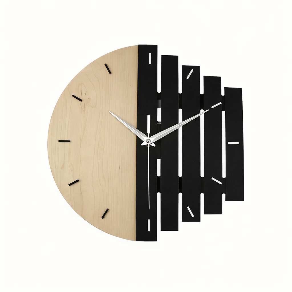 TimberEcho Silent Wall Clock – Retro Charm for Every Room