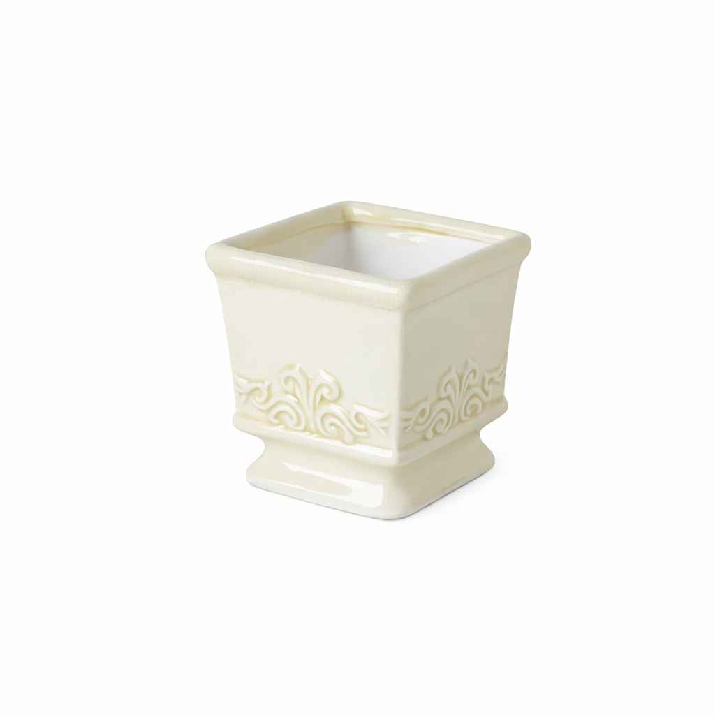 Rustic Elegance – Chic Ceramic Planter for Indoor Greens
