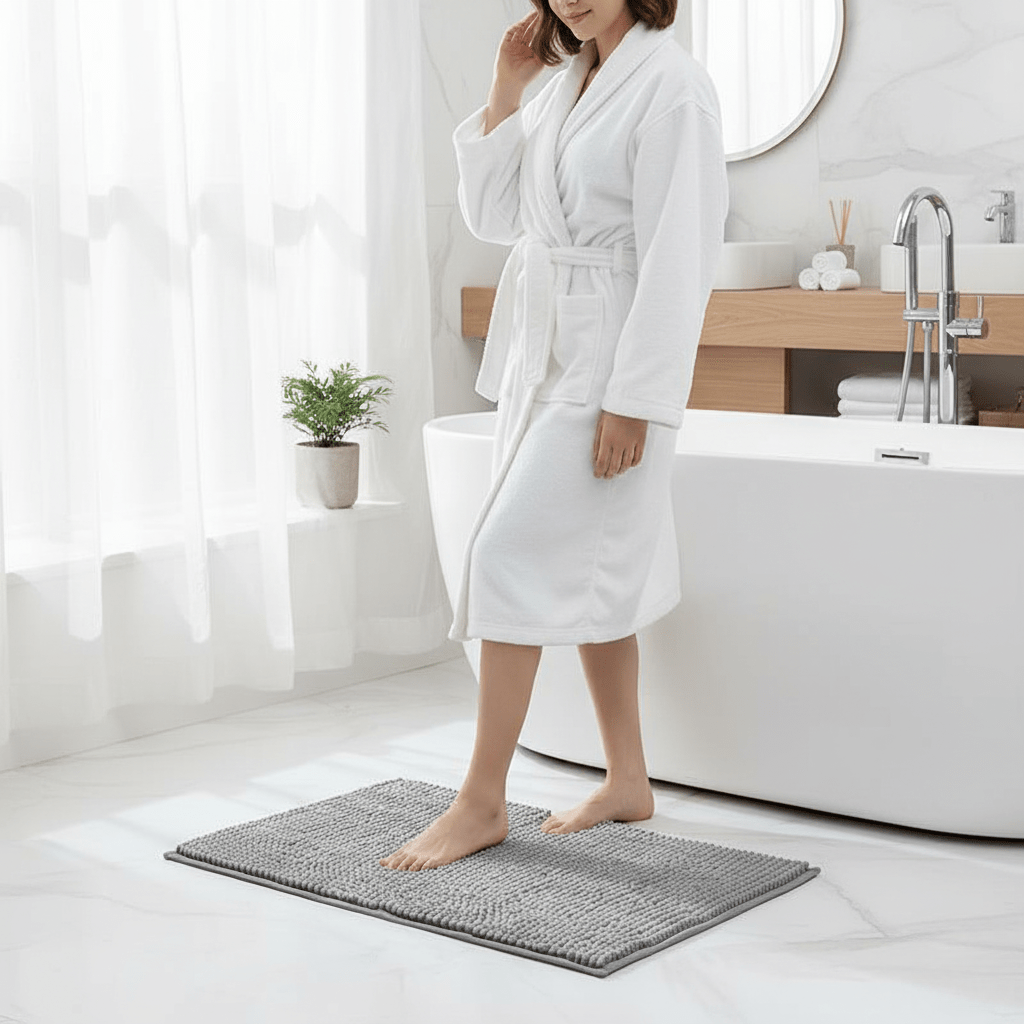 ComfortGuard - Plush Chenille Non-Slip Bathroom Rug