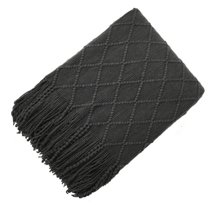 Chic Chevron Tassel Blanket – Luxurious Acrylic Cozy Throw