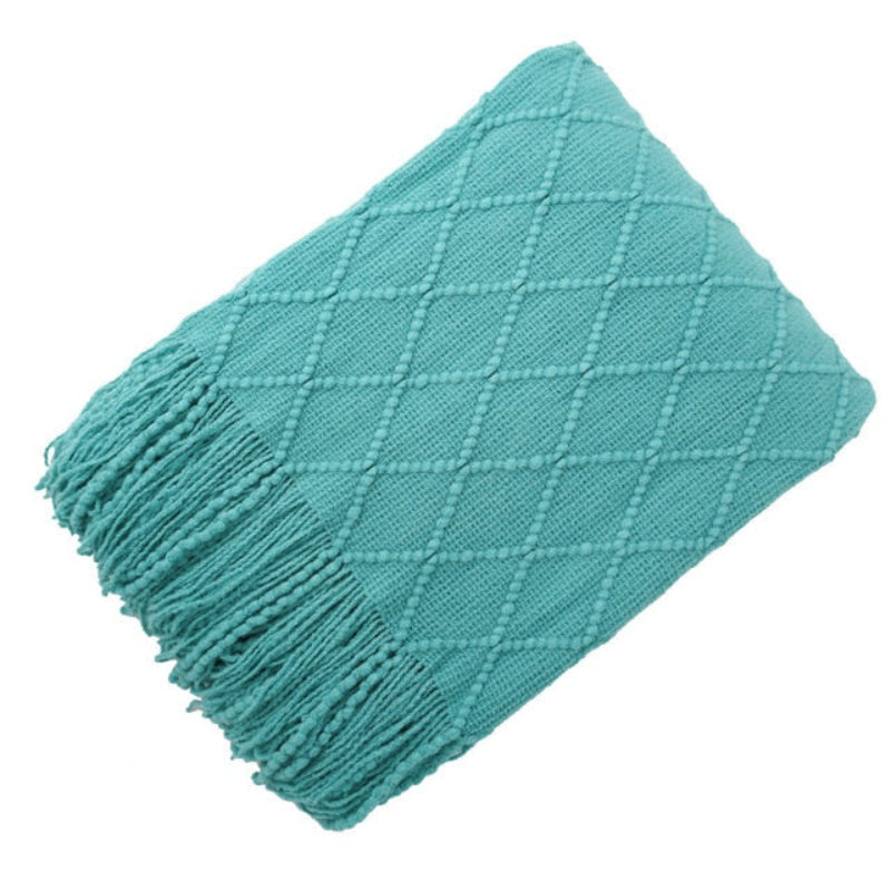 Chic Chevron Tassel Blanket – Luxurious Acrylic Cozy Throw
