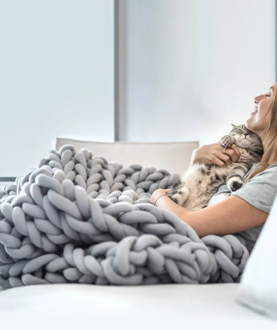Handcrafted Cozy Knit Weighted Blanket for Ultimate Comfort