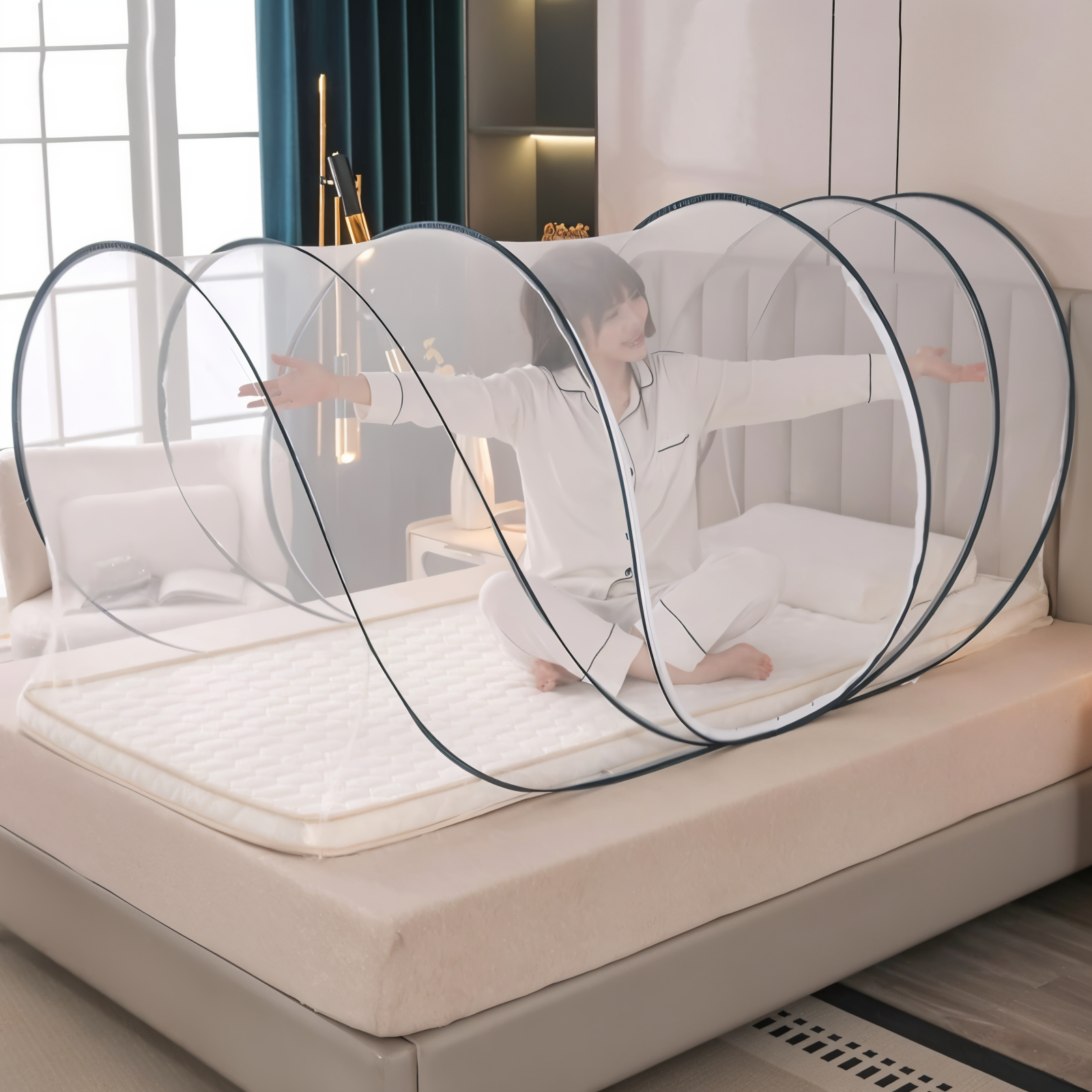 Travel-Friendly Round Mosquito Protection Net with Easy Setup