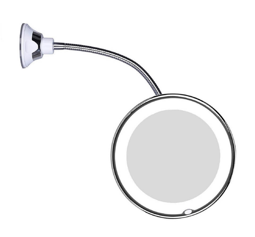 LuxeGlow 10x LED Vanity Mirror with Flexible Neck