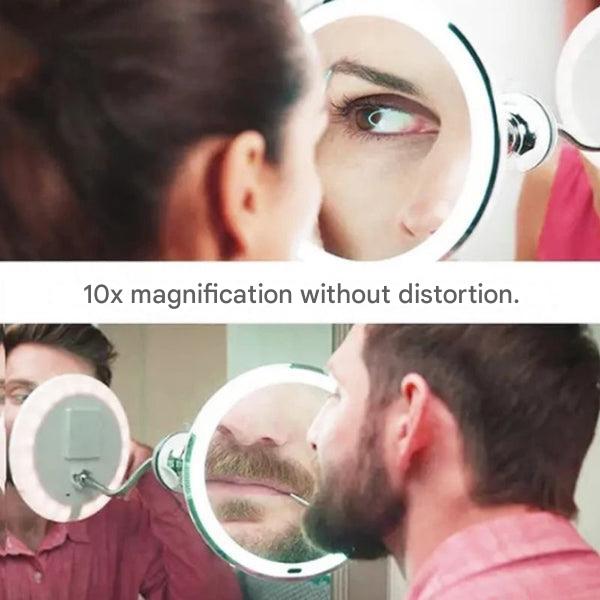 LuxeGlow 10x LED Vanity Mirror with Flexible Neck
