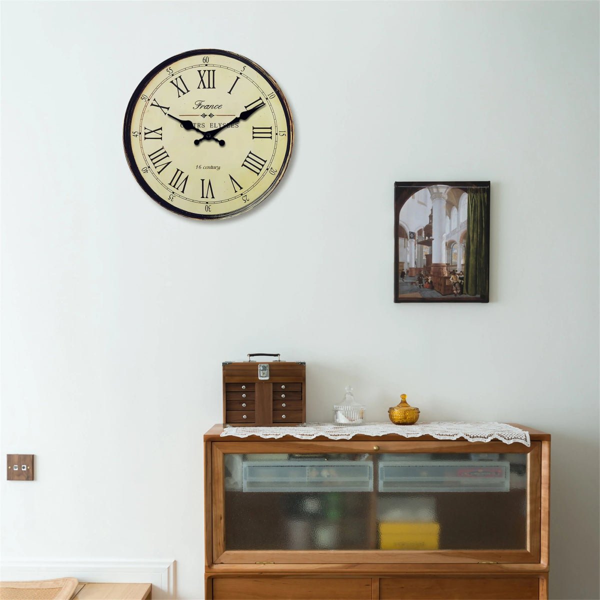 Elegant Bamboo Circular Clock with Silent Quartz Movement