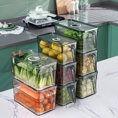 Clear Storage Bin – Enhanced Organization & Freshness at a Glance