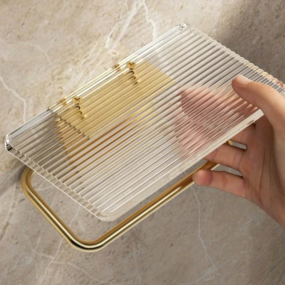 Sleek Wall-Mounted Toilet Paper Organizer with Acrylic Finish