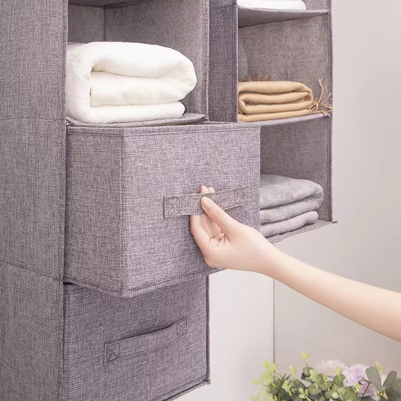 Versatile Fabric Closet Storage System with Adjustable Bins