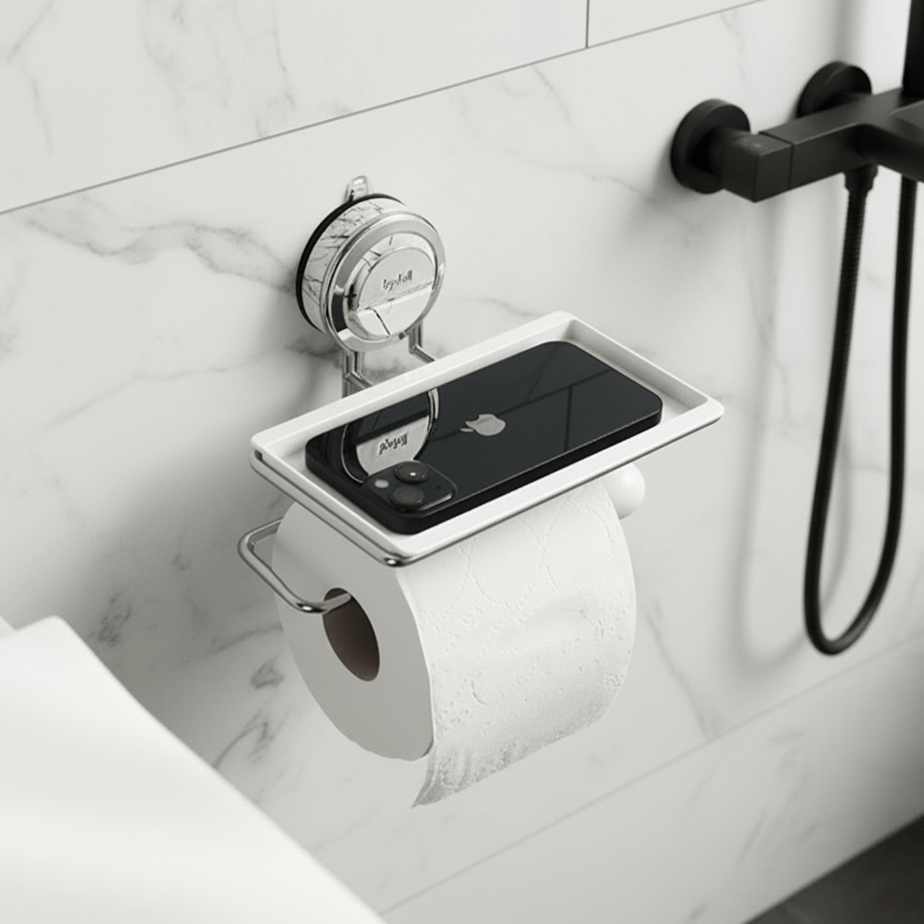 SuctionHold - Effortless Stainless Steel Toilet Paper Holder