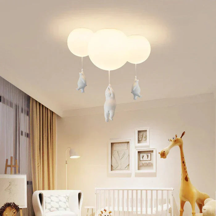 Whimsical Bear & Balloon LED Pendant Light for Kids' Rooms
