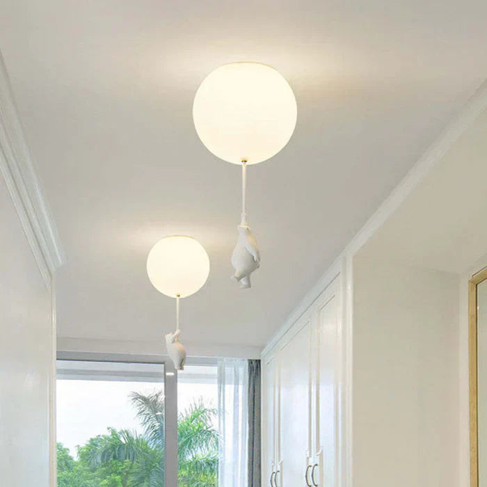 Whimsical Bear & Balloon LED Pendant Light for Kids' Rooms