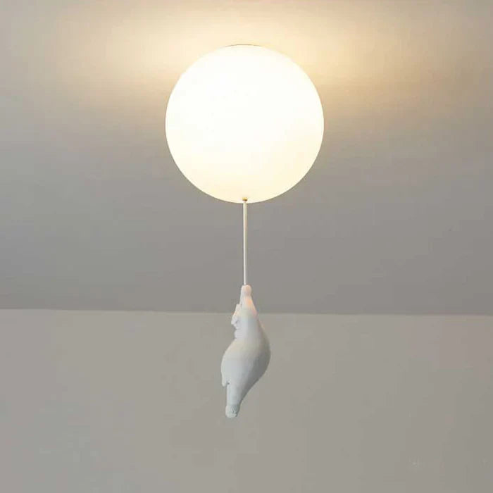 Whimsical Bear & Balloon LED Pendant Light for Kids' Rooms