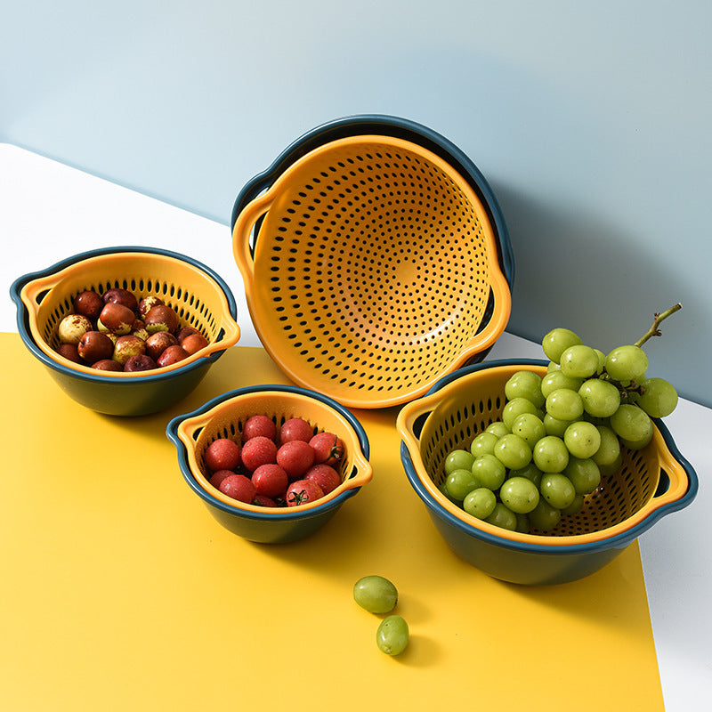 Versatile 8-Piece Nesting Colander and Bowl Set for Kitchen Prep