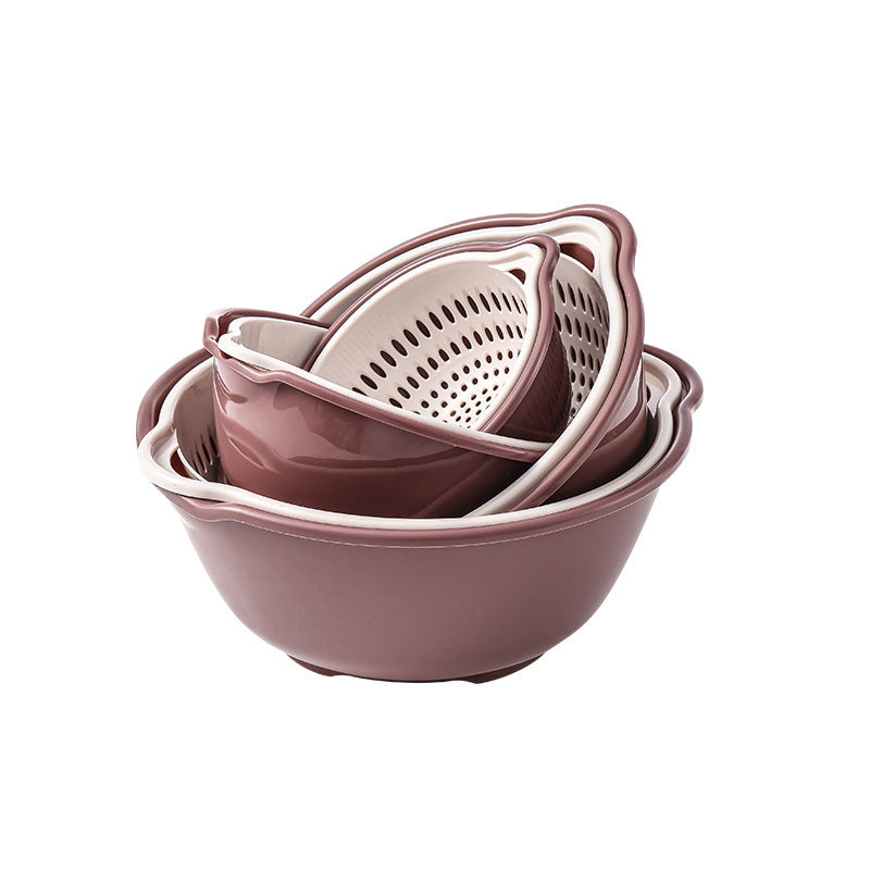 Versatile 8-Piece Nesting Colander and Bowl Set for Kitchen Prep