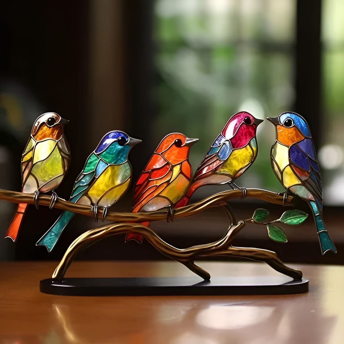 Charming Avian Art Piece - Freestanding Acrylic Sculpture