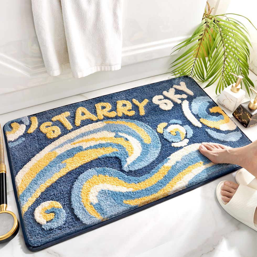 Vibrant Quick-Dry Bath Mat with Non-Slip Backing for Safety