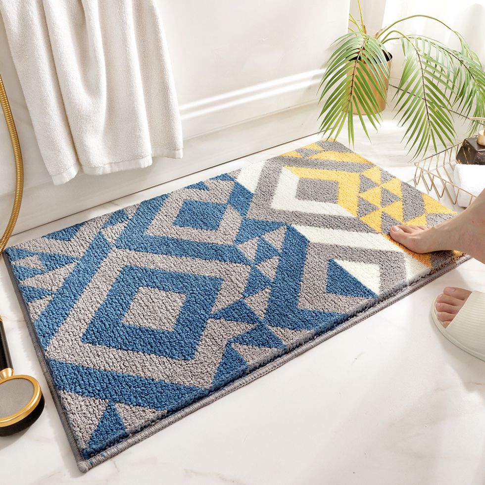 Vibrant Quick-Dry Bath Mat with Non-Slip Backing for Safety