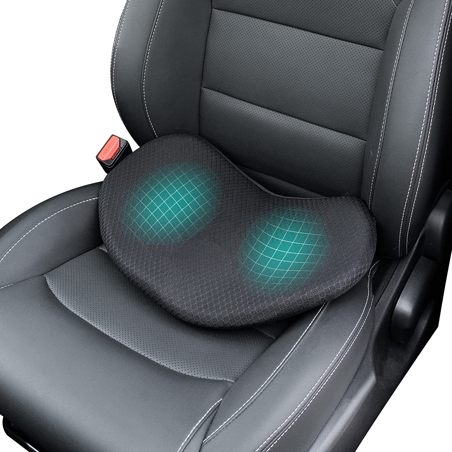 ComfortPlus - Deluxe Memory Foam Car Seat Cushion with Lumbar Support