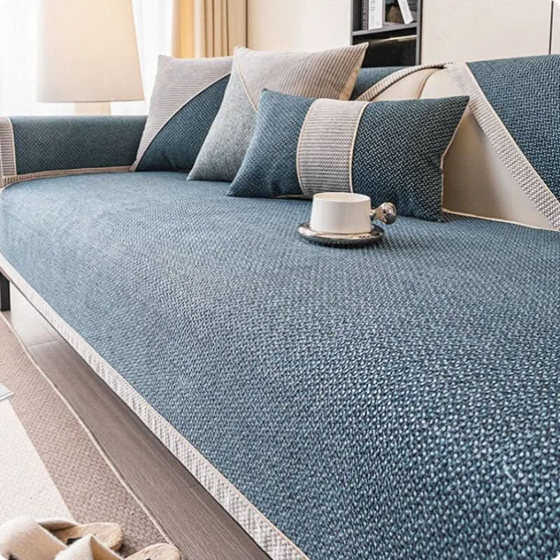 All-Season Non-Slip Cotton-Linen Sofa Cover – Breathable Design