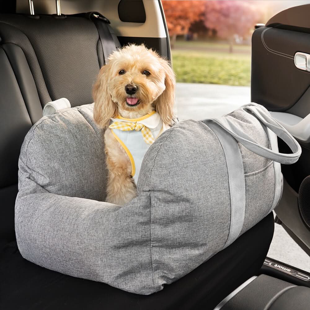 Adjustable Dog Car Seat Bed with Safety Straps for Comfortable Travel