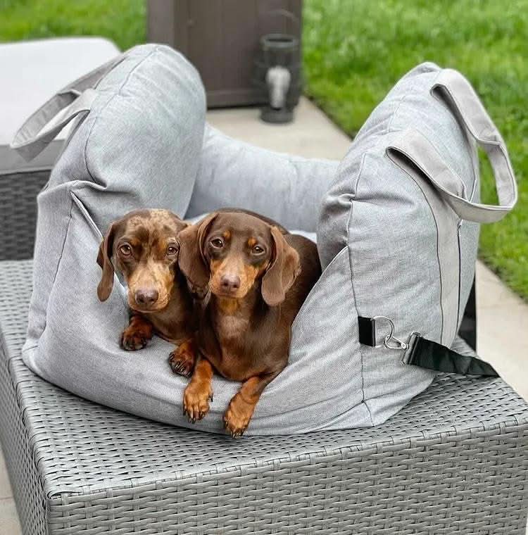 Adjustable Dog Car Seat Bed with Safety Straps for Comfortable Travel