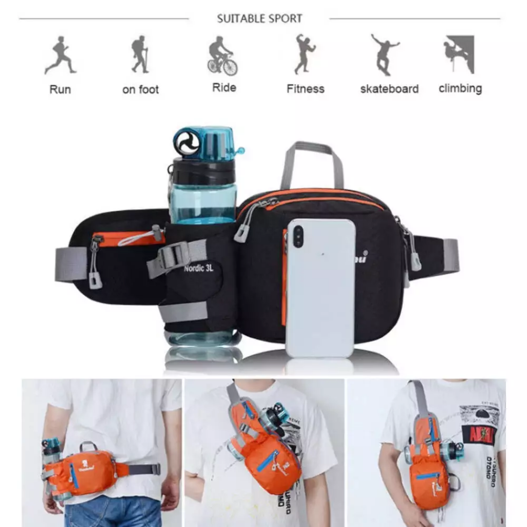 Versatile Outdoor Waist Pack with Hydration Holder