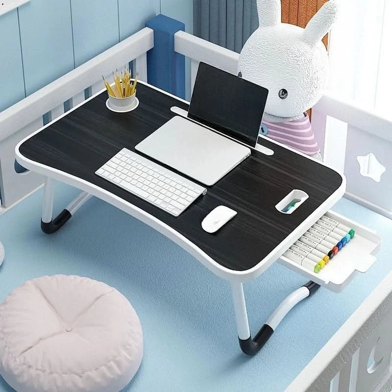 Compact Table with Drink and Tablet Holder for Space Efficiency