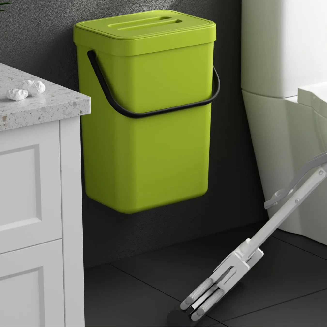 Space-Saving Smart Trash Can with Odor Control Lid