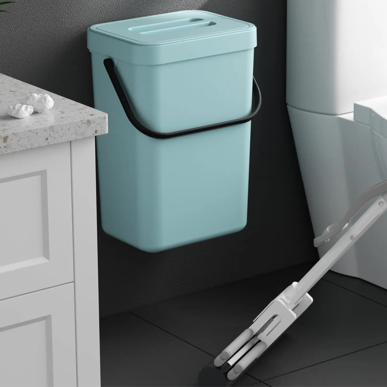 Space-Saving Smart Trash Can with Odor Control Lid
