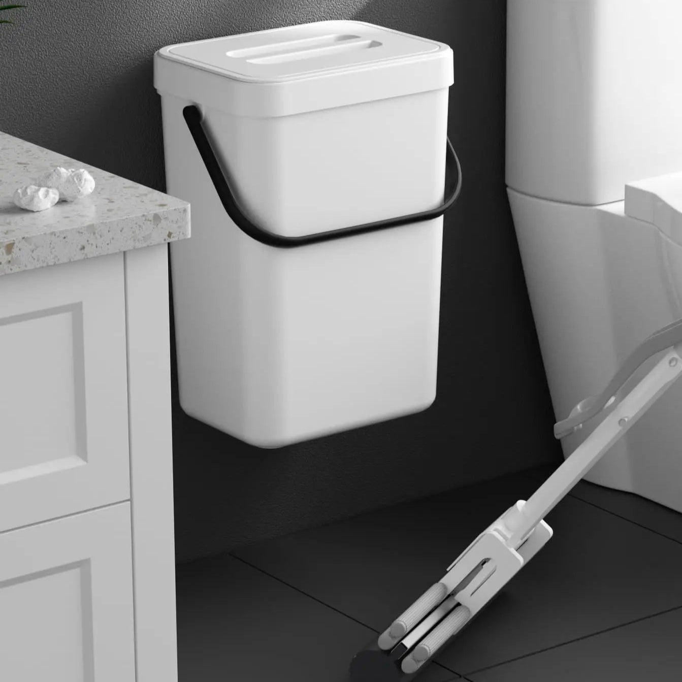 Space-Saving Smart Trash Can with Odor Control Lid