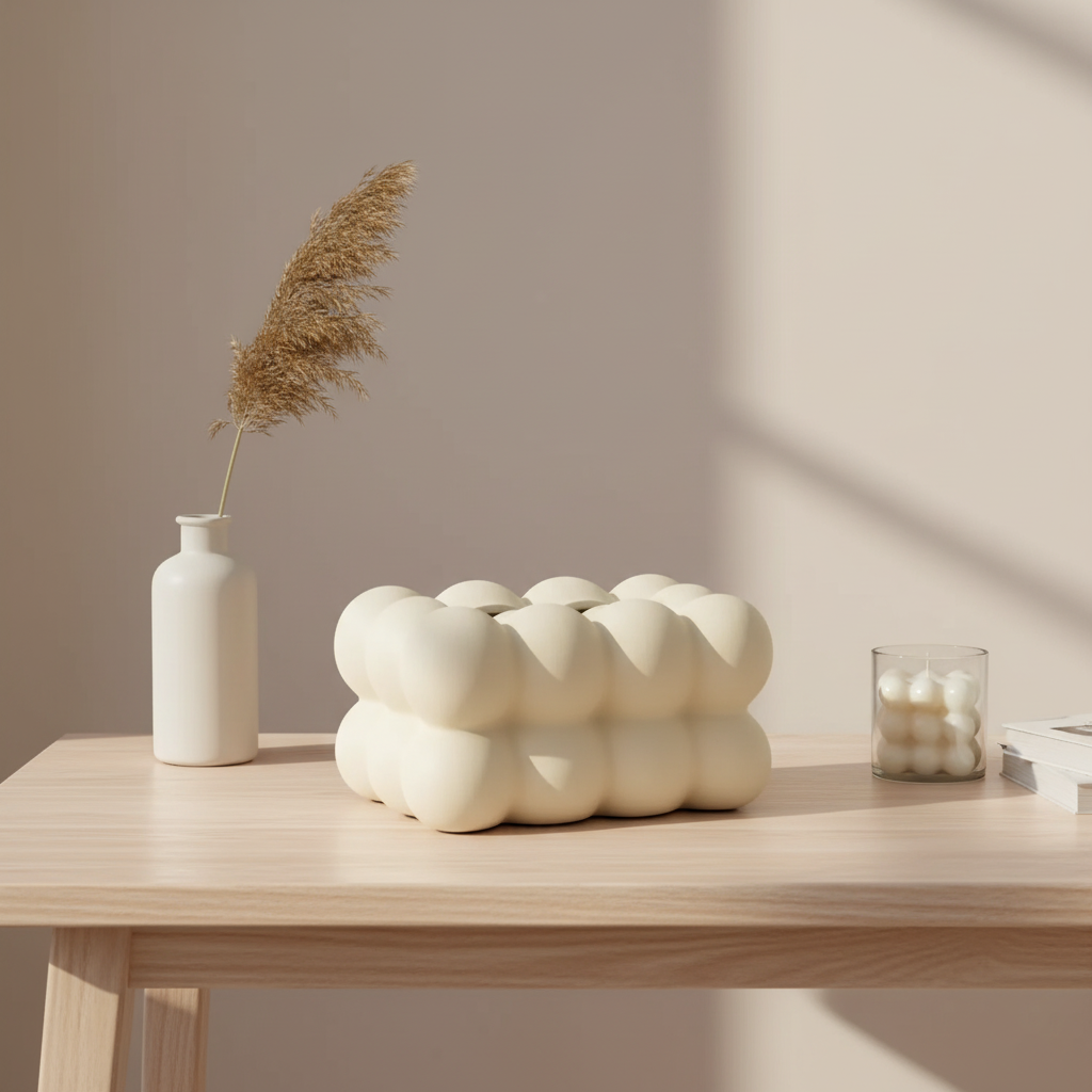 Stylish Bubble-Patterned Ceramic Tissue Holder for Home