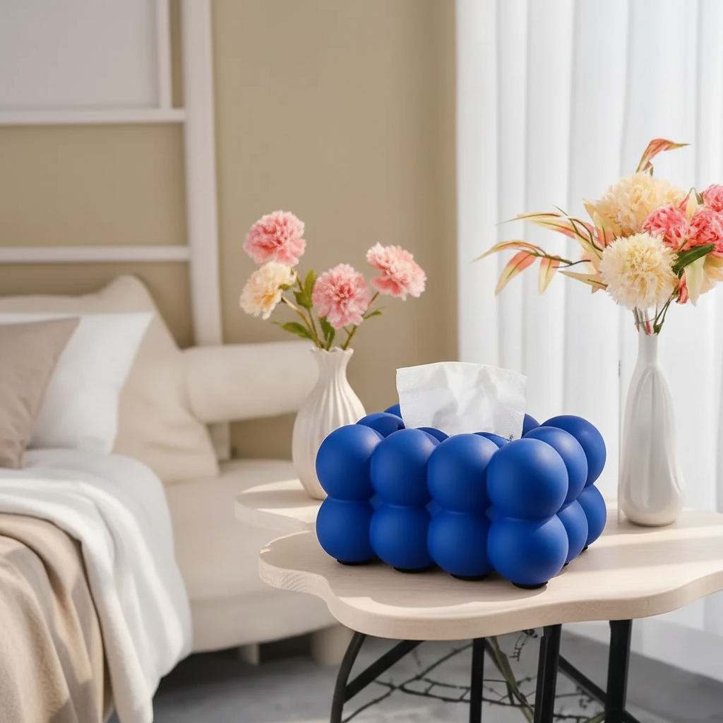 Stylish Bubble-Patterned Ceramic Tissue Holder for Home