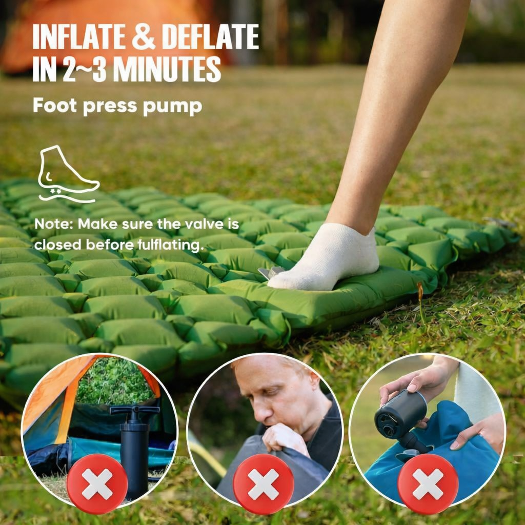 Inflatable Camping Mattress – Extra Wide for Maximum Comfort