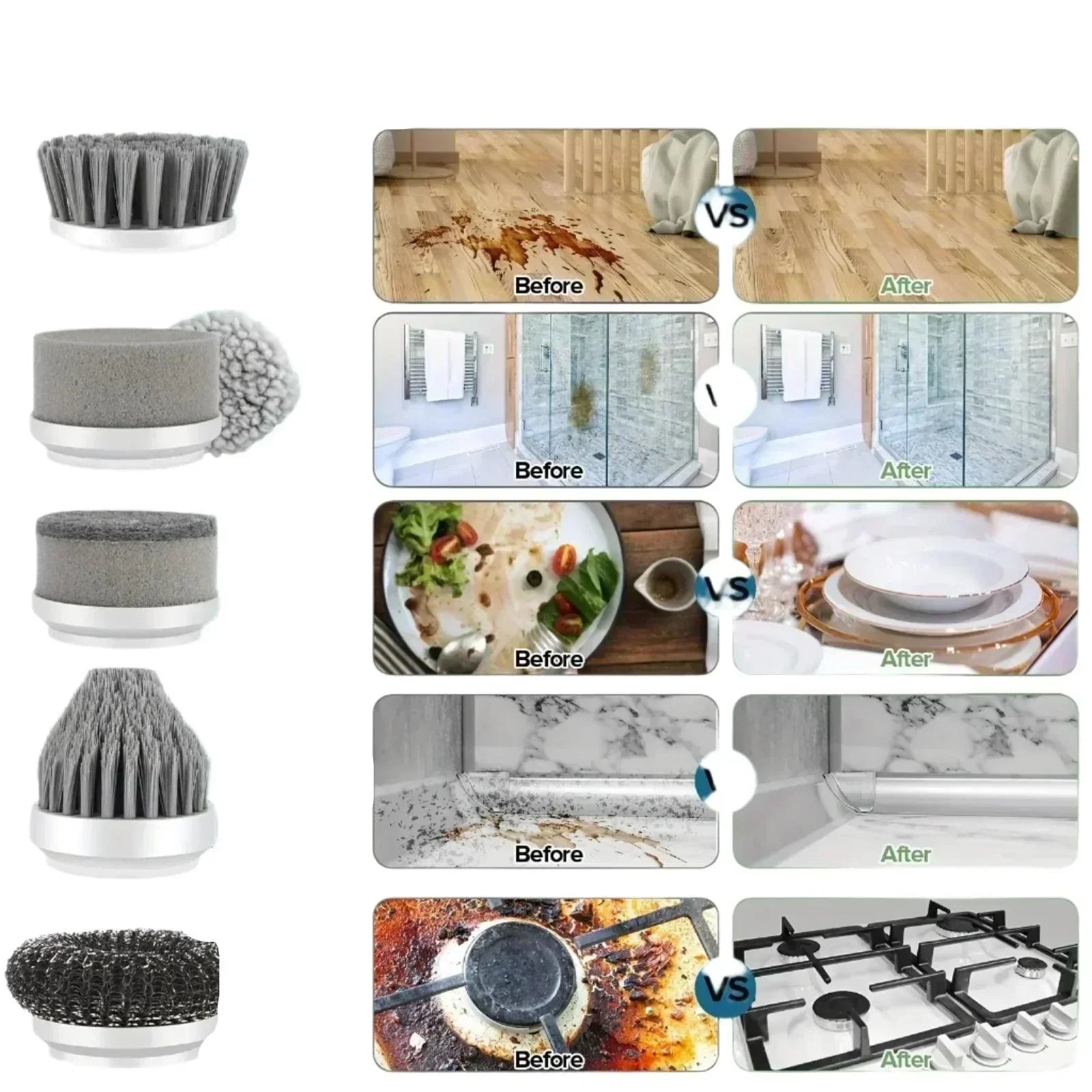 Rechargeable Cordless Cleaning Scrubber with 6 Attachments
