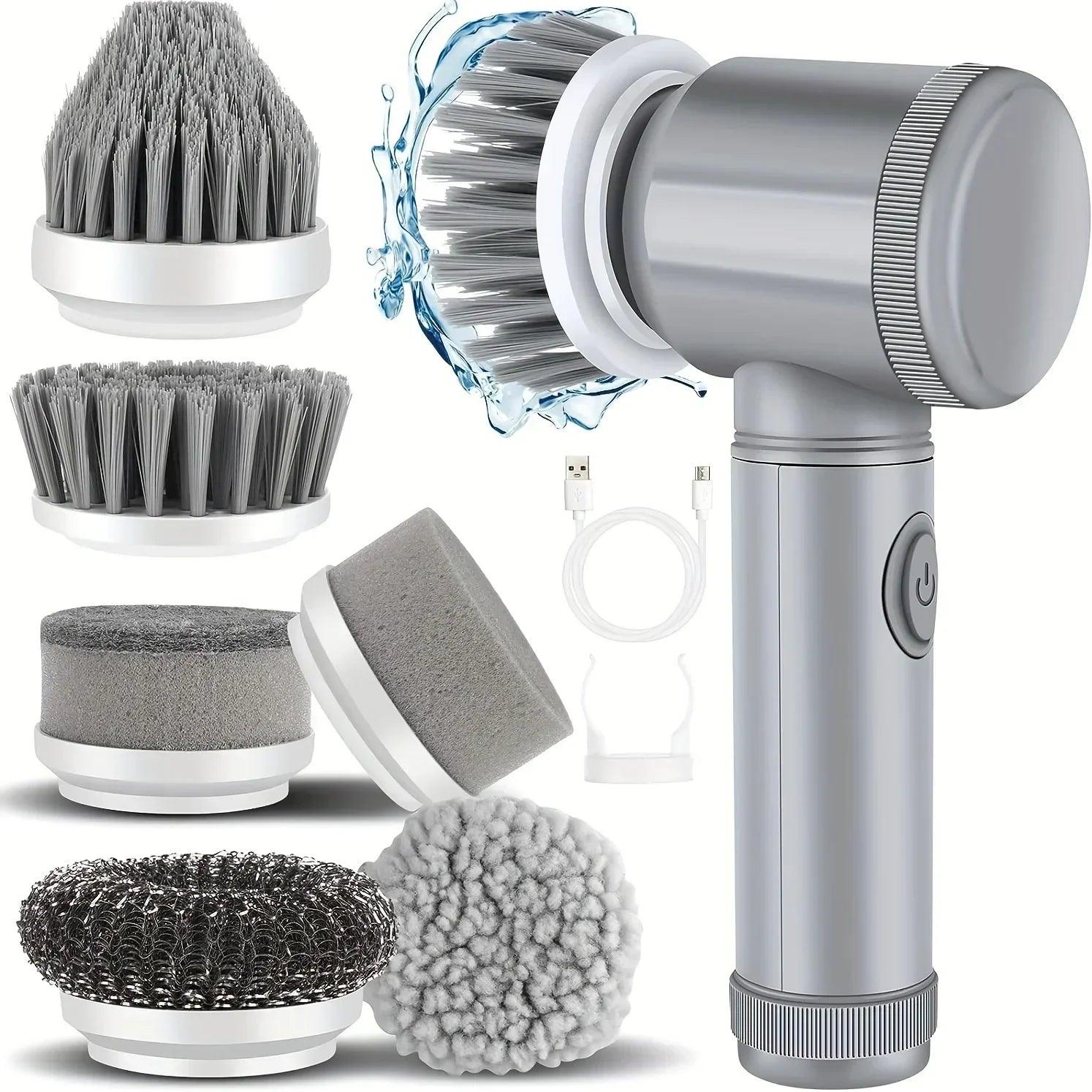Rechargeable Cordless Cleaning Scrubber with 6 Attachments
