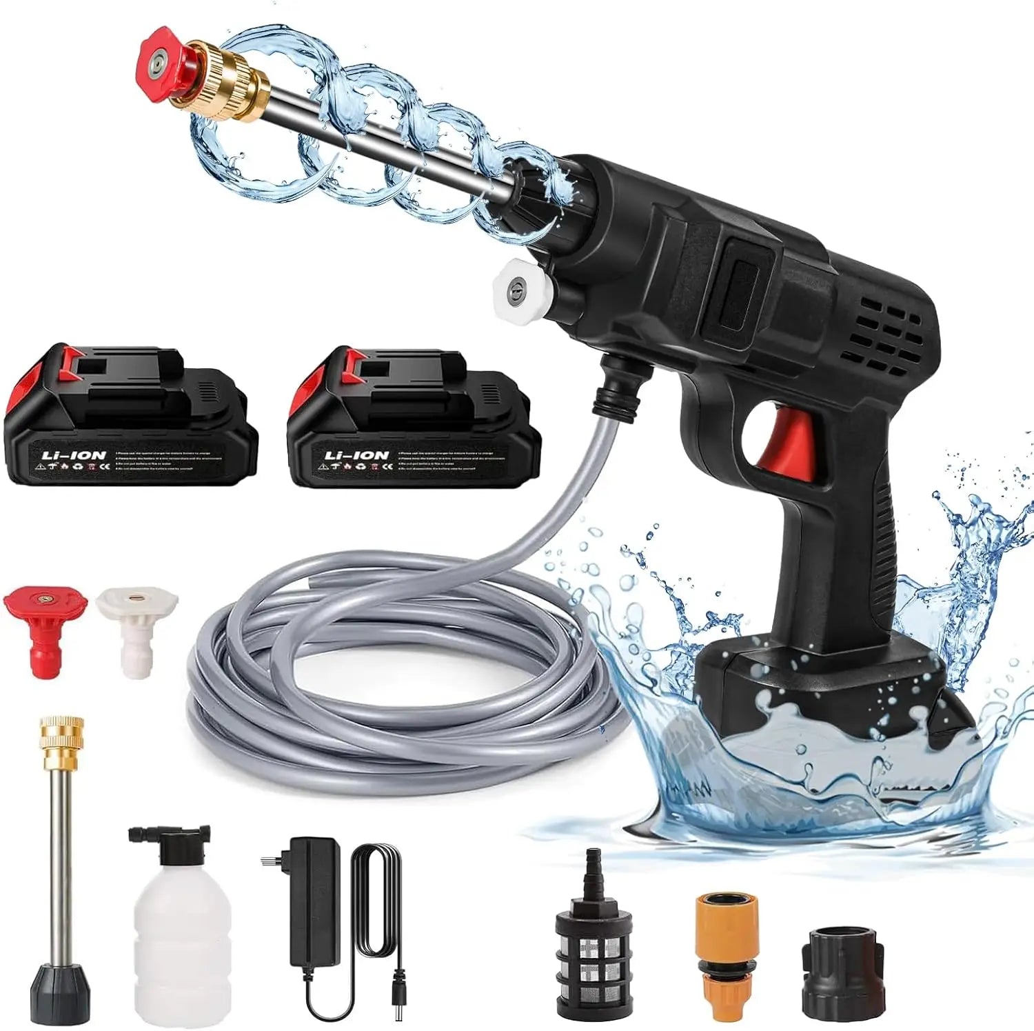 Portable Power Cleaner with Rechargeable Battery & Versatile Nozzle