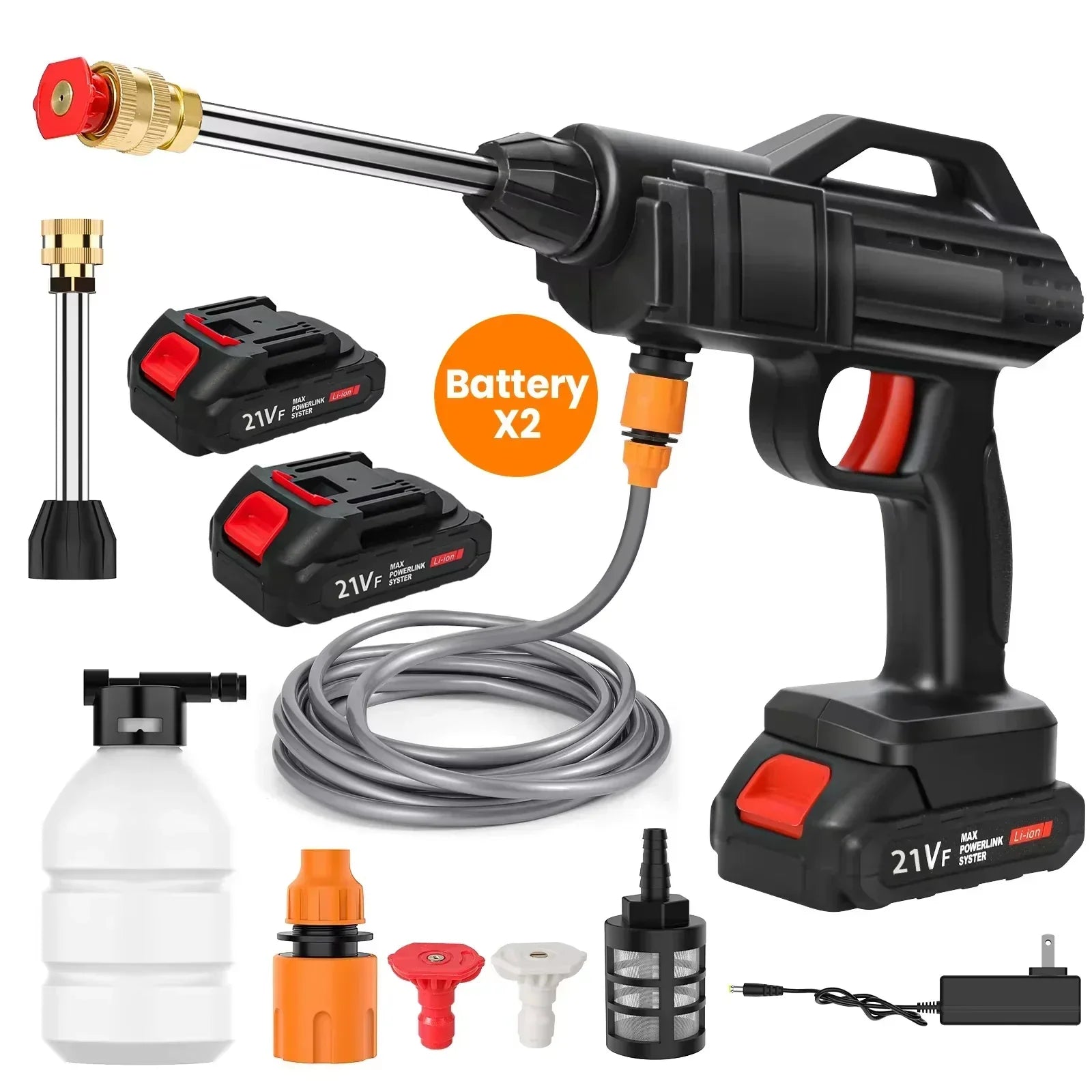 Portable Power Cleaner with Rechargeable Battery & Versatile Nozzle