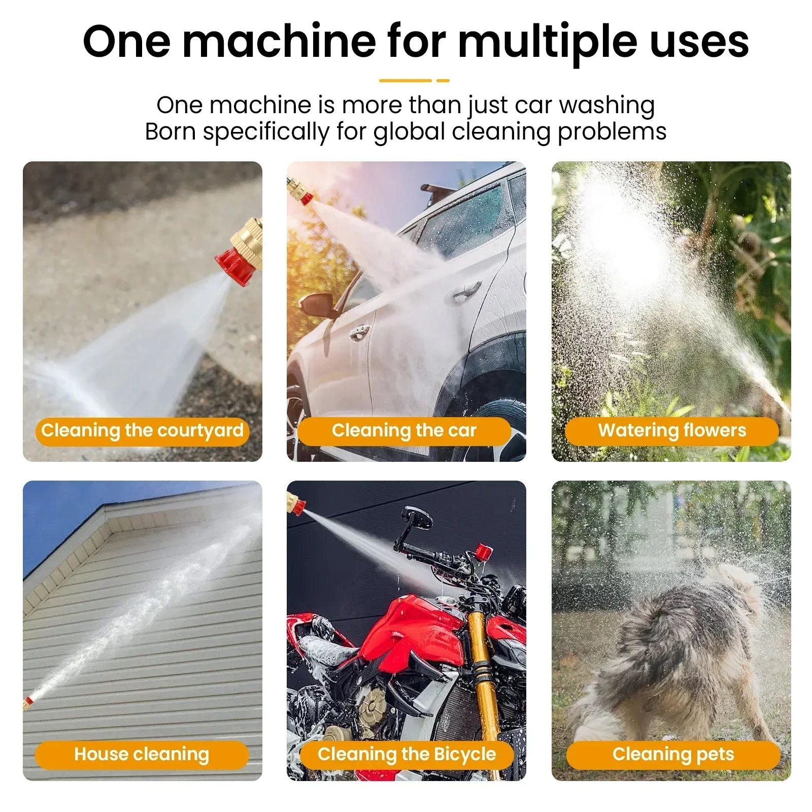 Portable Power Cleaner with Rechargeable Battery & Versatile Nozzle