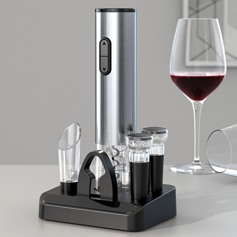 Rechargeable Electric Wine Bottle Opener with Cork Removal Feature
