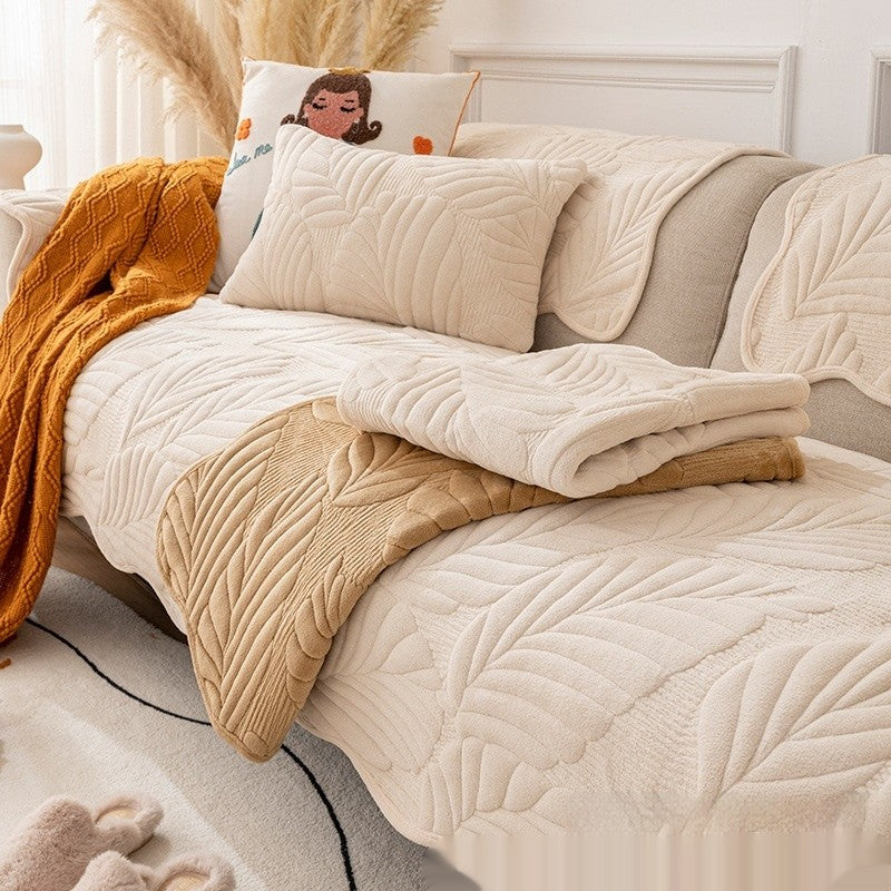 Plush Sofa Shield with Non-Slip Design for Wide Armrests