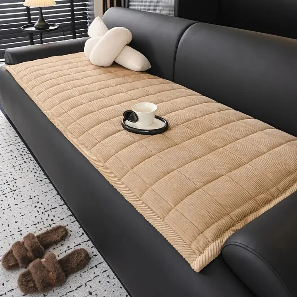 Premium Sofa Shield with Quilted Microfiber and Non-Slip Base