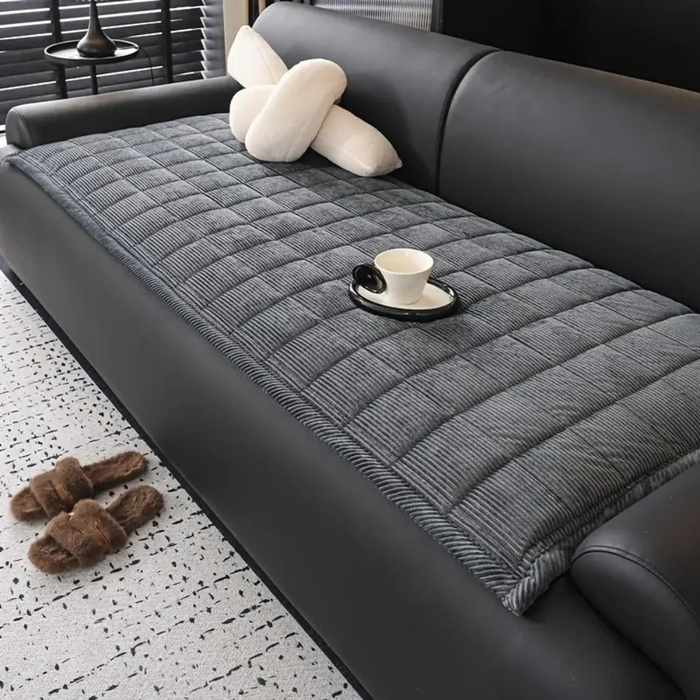 Premium Sofa Shield with Quilted Microfiber and Non-Slip Base