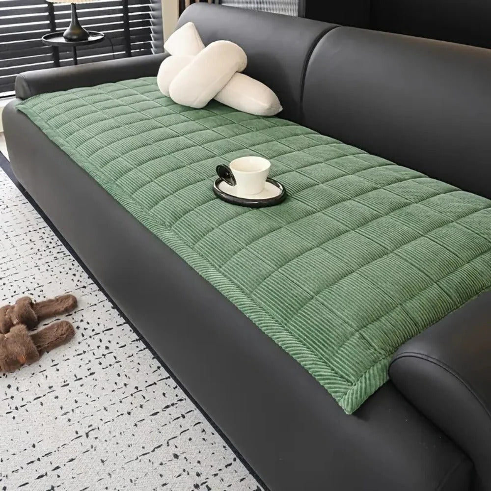 Premium Sofa Shield with Quilted Microfiber and Non-Slip Base