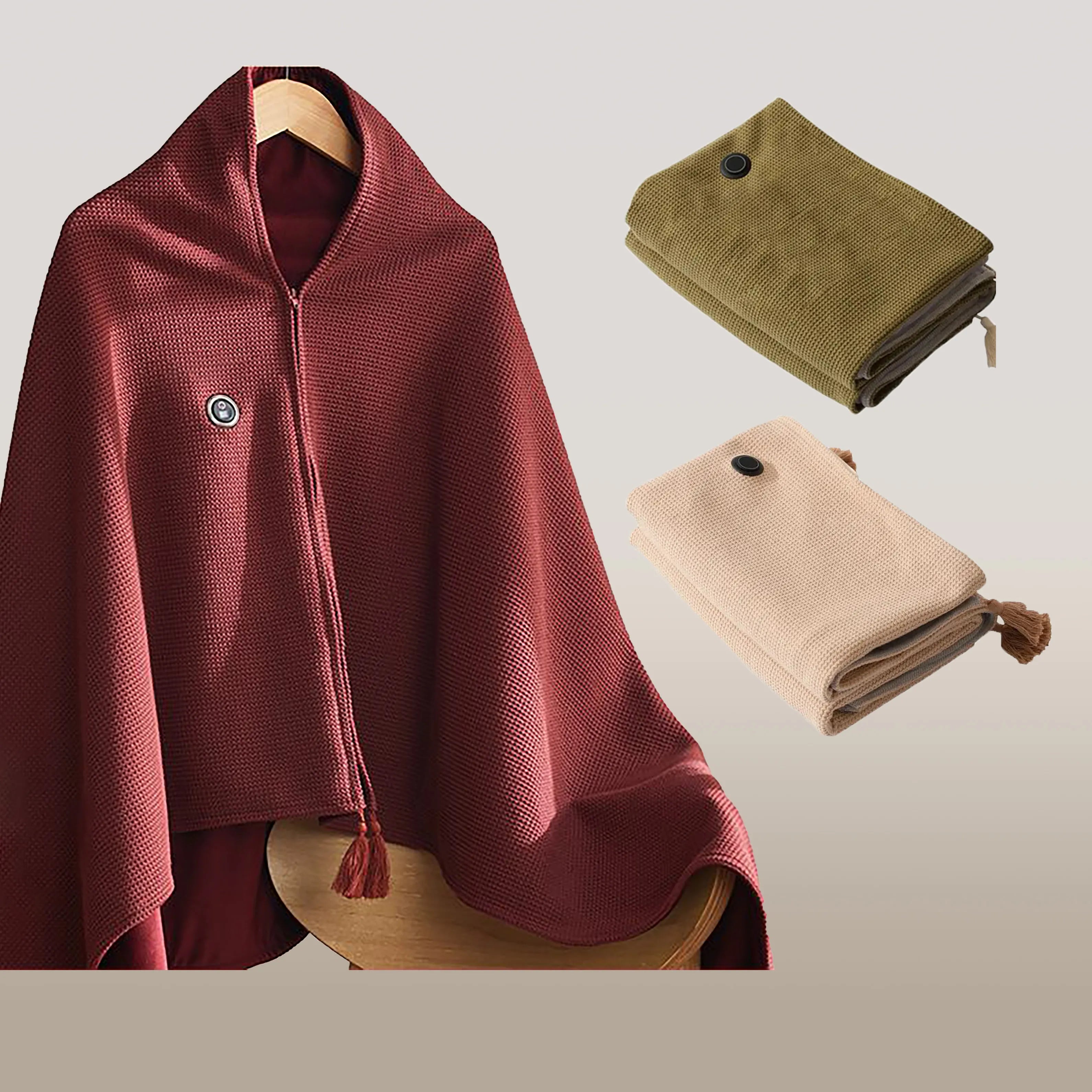 WarmNest USB Rechargeable Heated Fleece Throw Blanket
