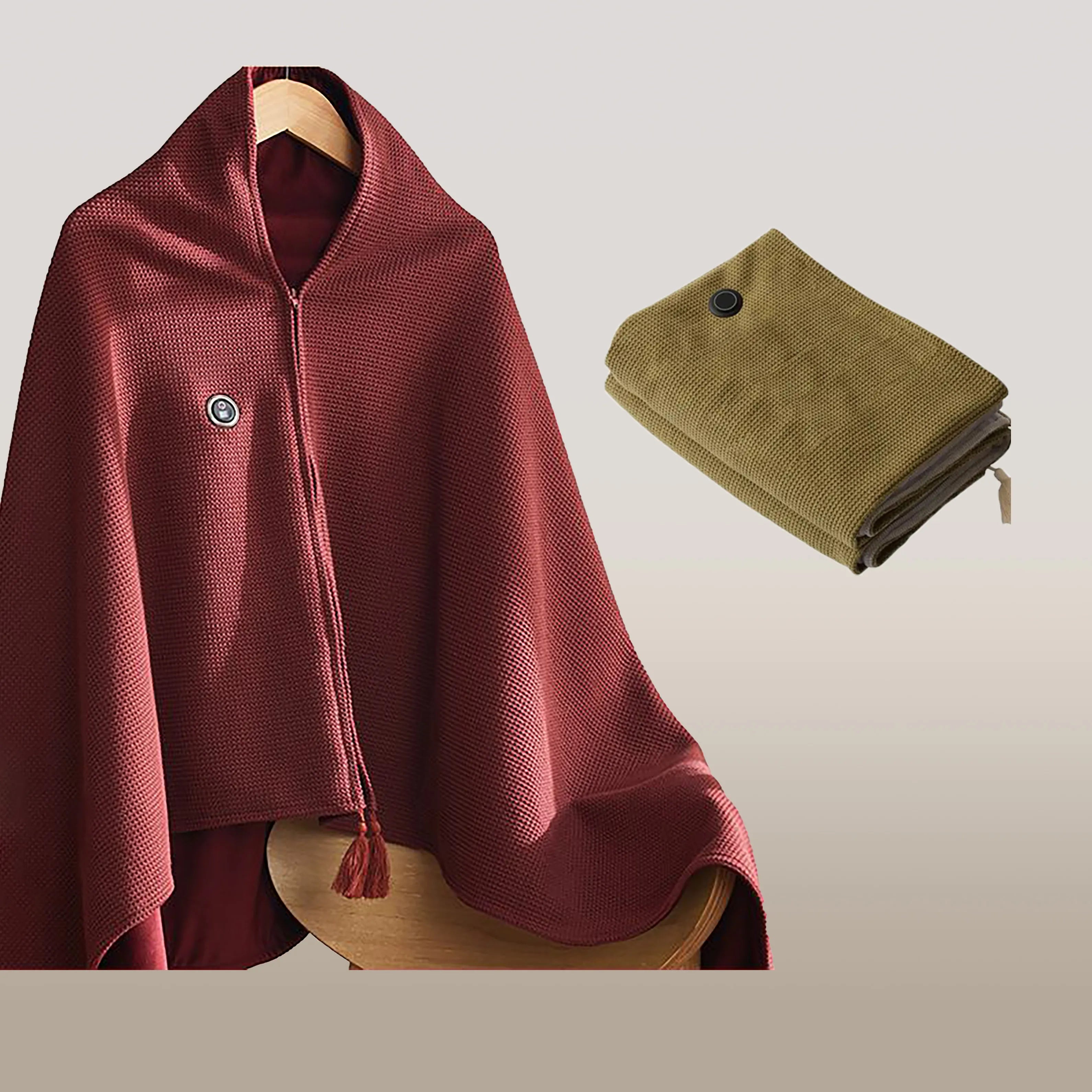 WarmNest USB Rechargeable Heated Fleece Throw Blanket