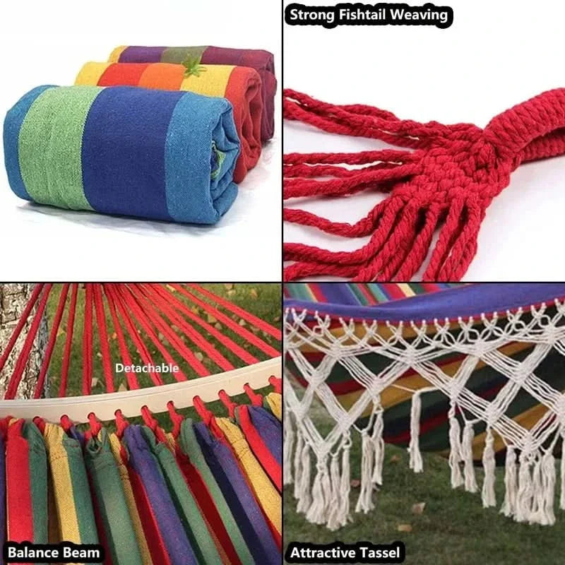 Double Canvas Hammock for Comfortable Outdoor Relaxation