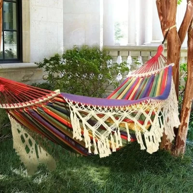 Double Canvas Hammock for Comfortable Outdoor Relaxation